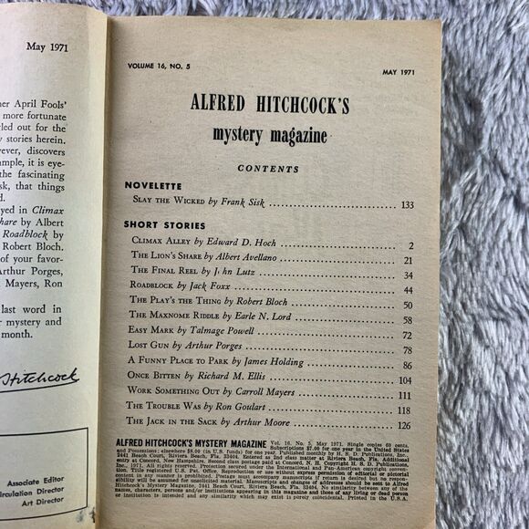 Vintage Mystery Magazine Lot Alfred Hitchcock Ellery Queen May Dec 1971 Feb 1974 - Picture 5 of 16